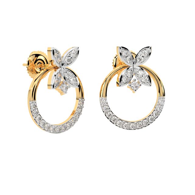 Amelia Round Diamond Stud Earrings